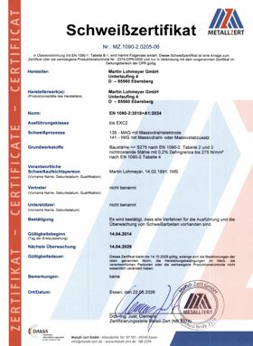 Schwei&szlig;zertifikat